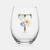フローラフェミニンT字モノグラム ステムなしワイングラス (正面)