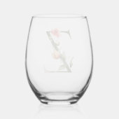 フローラフェミニンZ文字モノグラム ステムなしワイングラス (裏面)