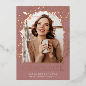 フローラフォイルアーチフォト卒業発表 箔招待状 (正面)