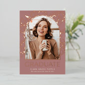 フローラフォイルアーチフォト卒業発表 箔招待状 (立ち正面)