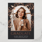 フローラフォイルアーチフォト卒業発表 箔招待状 (正面)