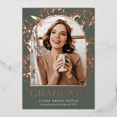 フローラフォイルアーチフォト卒業発表 箔招待状 (正面)