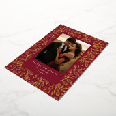 フローラフォイルハッピーホリデーズフォトカード 箔シーズンカード (回転した状態)