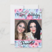 フローラフォトカードハッピーバースデーカード サンキューカード (正面)