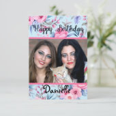 フローラフォトカードハッピーバースデーカード サンキューカード (スタンド正面)