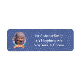 フローラフォトクリスマスブルーバイオレット差出人住所 ラベル