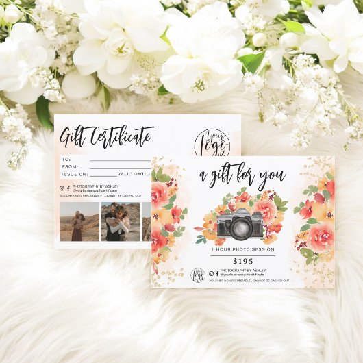 フローラフォトグラファー金ゴールドギフト券ロゴ