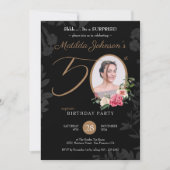 フローラフォトサプライズ50誕生日 招待状 (正面)