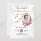 フローラフォトサプライズ50誕生日 招待状 (正面)