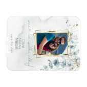 フローラフォトフレームダスティグリーンユーカリ マグネット (横)