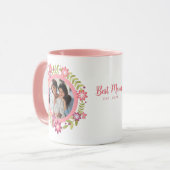 フローラフォトマザーズデイギフトピンクの花リース マグカップ (正面左)