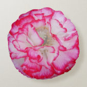 フローラフォトリアリスティックピンクポピーの花 ラウンドクッション (裏面)