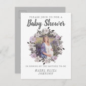 フローラフォト妊婦のベビーシャワー招待状 インビテーションポストカード (正面/裏面)