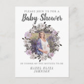 フローラフォト妊婦のベビーシャワー招待状 インビテーションポストカード (正面)