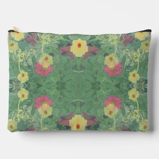 フローラフォレストフロアプリントカットソーバッグ アクセサリーポーチ (正面)
