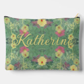 フローラフォレストフロア名プリントカットソーバッグ アクセサリーポーチ (裏面)