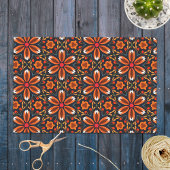 フローラフォークアートのモチーフのパターン切り離しスクラップブック 薄葉紙