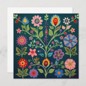 フローラフォークアートデザイン サンキューカード (正面/裏面)