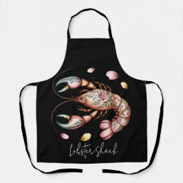 フローラフォークアートロブスターイラストレーションカスタム エプロン