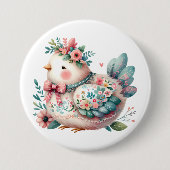 フローラフォークバードウィズパステルボホチャーム 缶バッジ (正面)