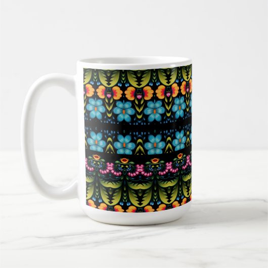 フローラフォークモダン芸術 コーヒーマグカップ (左)