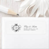 フローラフォーマルクレストモノグラム差出人住所ラベル ラベル (インサイチュ)