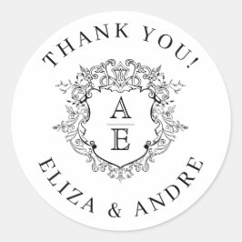 フローラフォーマルクレストモノグラ結婚ムの ラウンドシール