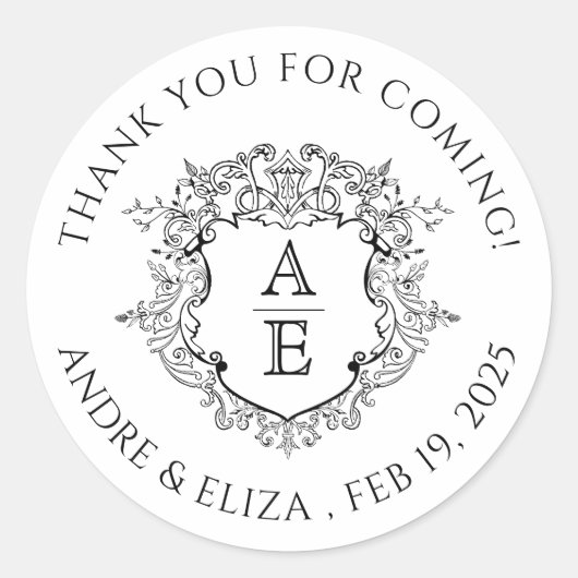 フローラフォーマルクレストモノグラ結婚ムの ラウンドシール (正面)