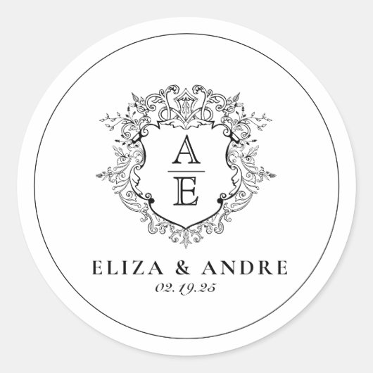 フローラフォーマルクレストモノグラ結婚ムの ラウンドシール (正面)