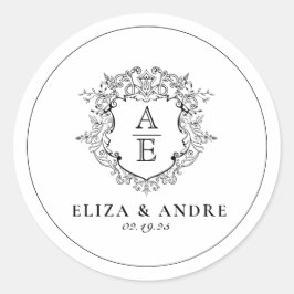 フローラフォーマルクレストモノグラ結婚ムの ラウンドシール