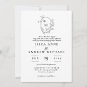 フローラフォーマルクレストモノグラ結婚ムの 招待状 (正面)