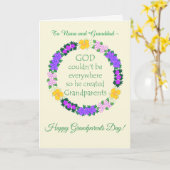 フローラフカスタムロントグランドペアレントデイフローラリース カード (黄色い花)