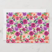 フローラフクロウフォト誕生日 招待状 (裏面)