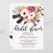 フローラフライズフローラブライダルシャワーの招待 招待状 (正面/裏面)