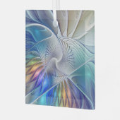 フローラフラクタルカラフル抽象芸術花 ガラスオーナメント (正面左)