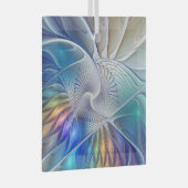 フローラフラクタルカラフル抽象芸術花 ガラスオーナメント (正面右)