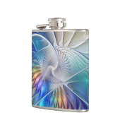 フローラフラクタルカラフル抽象芸術花 フラスク (左)