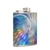 フローラフラクタルカラフル抽象芸術花 フラスク (右)