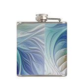 フローラフラクタルカラフル抽象芸術花 フラスク (裏面)