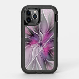 フローラフラクタルモダン抽象芸術フラワーピンク オッターボックスディフェンダーiPhone 11 PROケース