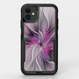 フローラフラクタルモダン抽象芸術フラワーピンク オッターボックスコミューターiPhone 11ケース