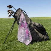 フローラフラクタルモダン抽象芸術フラワーピンク ゴルフタオル (グリーン)