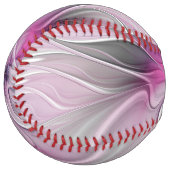 フローラフラクタルモダン抽象芸術フラワーピンク ソフトボール (正面左)