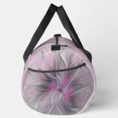 フローラフラクタルモダン抽象芸術フラワーピンク ダッフルバッグ (右)