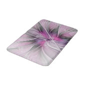 フローラフラクタルモダン抽象芸術フラワーピンク バスマット (アングル)