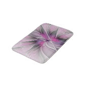 フローラフラクタルモダン抽象芸術フラワーピンク バスマット (アングル)