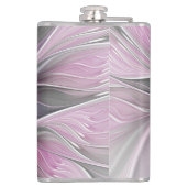 フローラフラクタルモダン抽象芸術フラワーピンク フラスク (裏面)