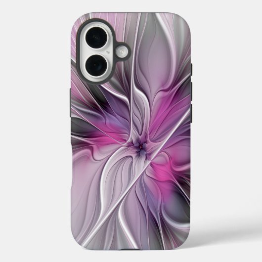 フローラフラクタルモダン抽象芸術フラワーピンク Case-Mate iPhoneケース (裏面)