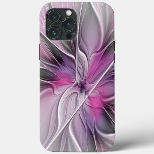 フローラフラクタルモダン抽象芸術フラワーピンク Case-Mate iPhoneケース (裏面)