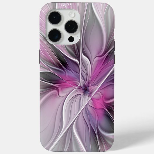 フローラフラクタルモダン抽象芸術フラワーピンク Case-Mate iPhoneケース (裏面)